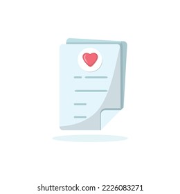 Love letter icon. Paper with message. Valentine day