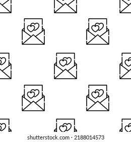 love letter icon pattern. Seamless love letter pattern on white background.