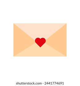 Love letter icon. Romance correspondence concept. Heart symbol envelope. Affection mail design. Vector illustration. EPS 10.