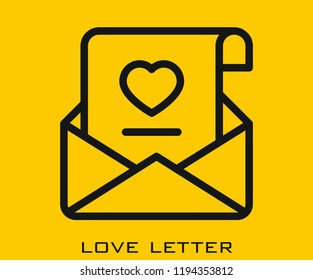 Love letter icon signs