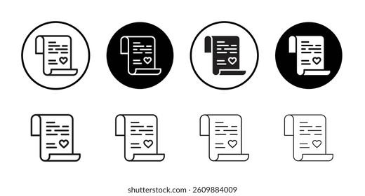 Love letter icon Simple thin outline