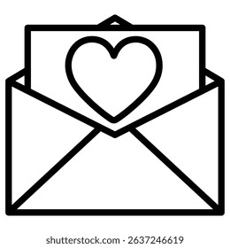 love letter icon Simple thin line stroke