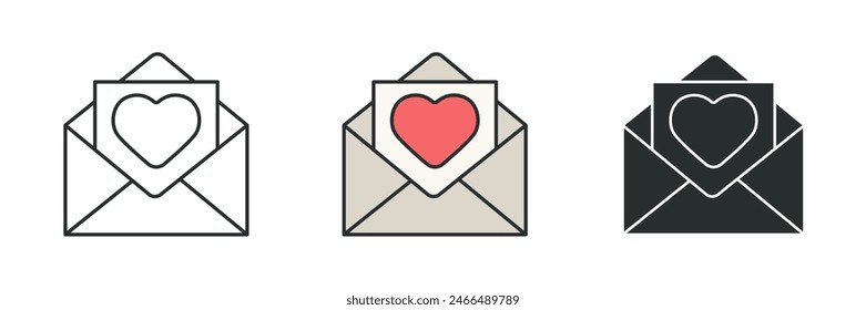 Love Letter Icon symbol vector illustration isolated on white background