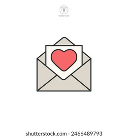 Love Letter Icon symbol vector illustration isolated on white background