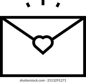 love letter icon. Thin linear style design isolated on white background