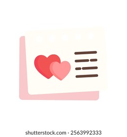 Love letter icon. Valentine's day, holiday celebration, love, romance, february, envelope, message concepts. Flat decorative vector design isolated illustration.