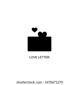 love letter icon vector black design