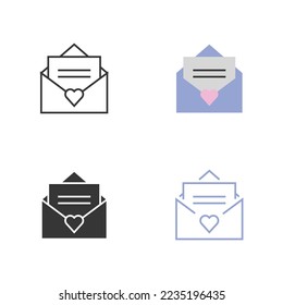 love letter icon vector couple and marriage icon