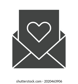 Liebes-Letter-Symbol, Vektorbild. Kann auch für verschiedene Objekte verwendet werden. Geeignet für mobile Apps, Web-Apps und Printmedien.