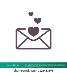 Love Letter Icon Vector Logo Template Illustration Design. Vector EPS 10.