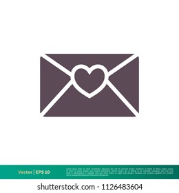 Love Letter Icon Vector Logo Template Illustration Design. Vector EPS 10.