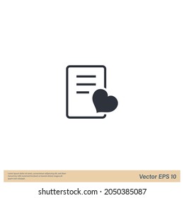 plantilla de logotipo vectorial de icono de carta de amor