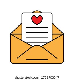 Icono de la letra del amor con el fondo blanco Ilustración de stock de Vector