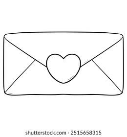 love letter illustration hand drawn outline vector