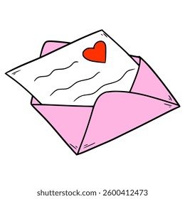 love letter illustration hand drawn isolated vector