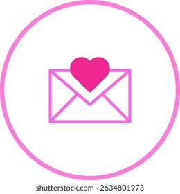 Love letter illustration with heart, valentines card design and mail concept for romantic occasions