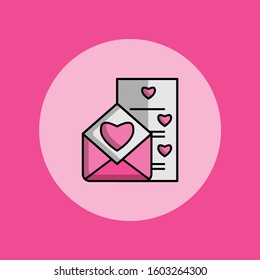 Love letter illustration icon vector design