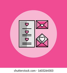 Love letter with illustration icon vector design 2