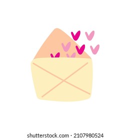 Love letter isolated vector illustration. Love message in cartoon style.