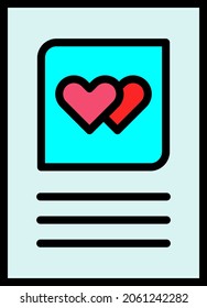 Love Letter Line Filled Vector Icon Design
