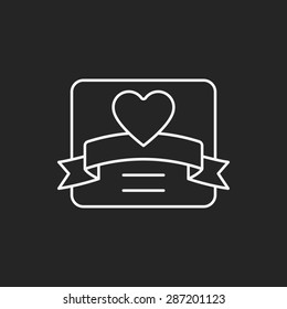 love letter line icon