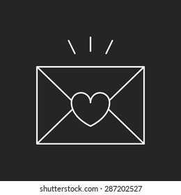 love letter line icon
