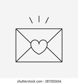 love letter line icon