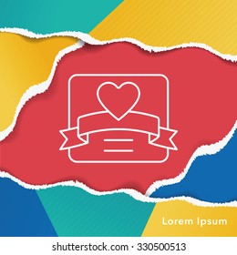 love letter line icon
