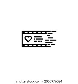 Love Letter Line Icon, Vector Template