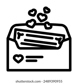 love letter line icon vector. love letter sign. isolated contour symbol black illustration