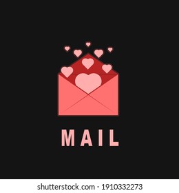 Love Letter Logo Design Vector