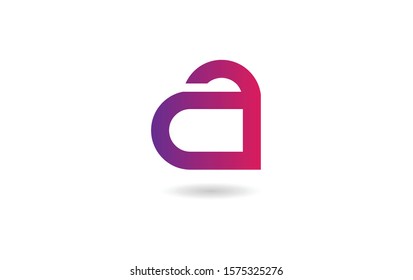 Love letter A logo vector design