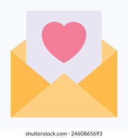 Icono de correo de carta de amor. Sobre Con Un Icono De Corazón. Signo de mensaje de amor. 