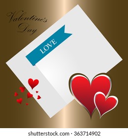 love letter mail on a gold background- Valentines Day Flyer - Valentines Day Card - Valentines Day Background