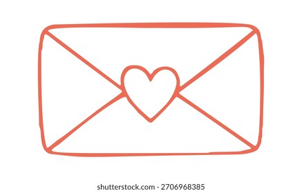 love letter mediterranean doodle. Vector doodle illustration icon isolated on white bg.