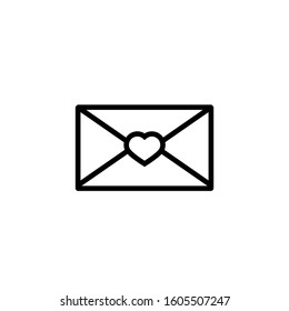Love letter, message email. Envelope icon vector. Romantic letter. Love letter message icon. Closed envelope with heart. Valentine Day love beautiful. Secret love mail