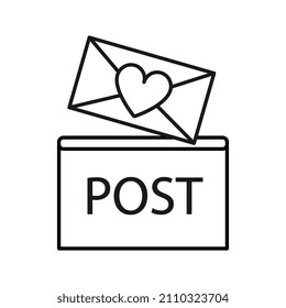 Liebesbrief oder -nachricht im Postfach.