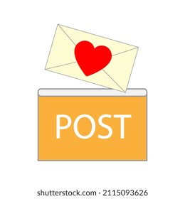 Liebesbrief oder -nachricht im Postfach.