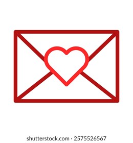 Love Letter Minimalist Red Heart Icon