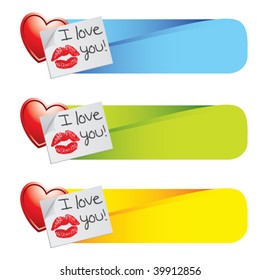love letter on colored tabs