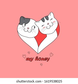 love letter on the day of the love shape of the cat