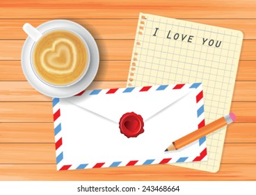 love letter on table