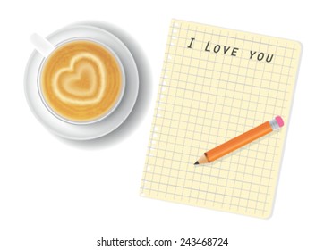 love letter on table