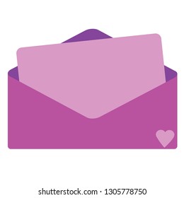 Love letter. Paper document enclosed in an envelope.  Vector illustration - Vector