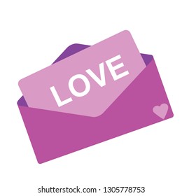 Love letter. Paper document enclosed in an envelope.  Vector illustration - Vector