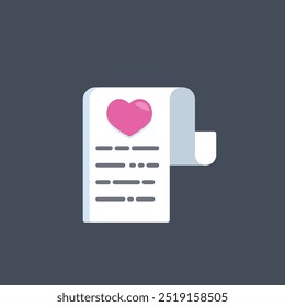 love letter paper in flat vector design.