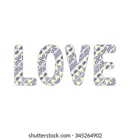 LOVE letter pattern for decoration.