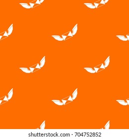 Love letter pattern repeat seamless in orange color for any design. Vector geometric illustration