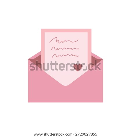 Love Letter in Pink Envelope. Love letter in envelope. Post mail. Valentine letter. Love letter.