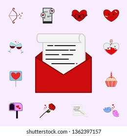 Love letter, red, valentine s day icon. Love icons universal set for web and mobile